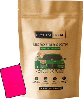 CRYSTALFRESH Microfiber Vehicle Washing  Cloth(Pack Of 1, 400 GSM)