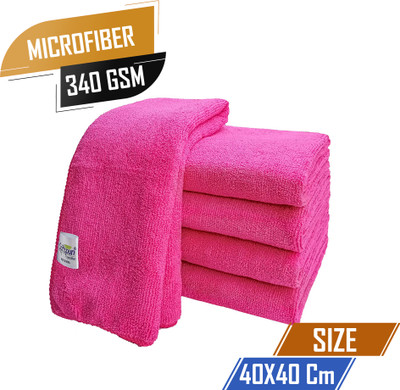 SOFTSPUN Microfiber Vehicle Washing  Cloth(Pack Of 5, 340 GSM)