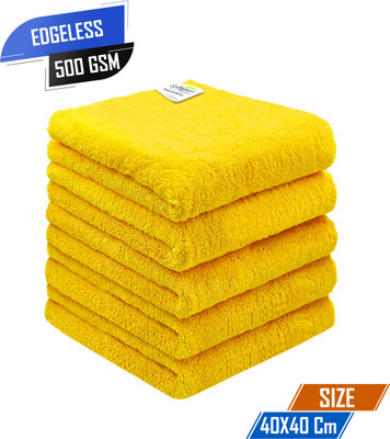 SOFTSPUN Microfiber Vehicle Washing  Cloth(Pack Of 5, 500 GSM)