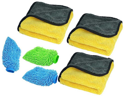WINKCART Microfiber Vehicle Washing  Cloth(Pack Of 6, 800 GSM)