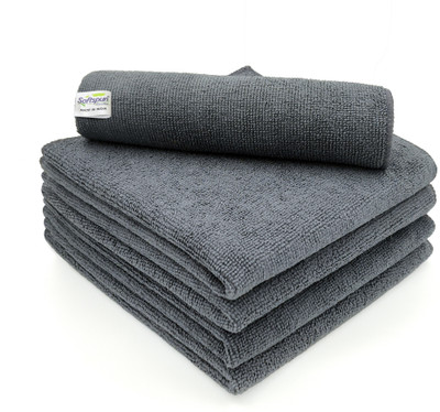 SOFTSPUN Microfiber Vehicle Washing  Cloth(Pack Of 5, 220 GSM)
