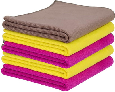 Vicklyn Agencies Microfiber Vehicle Washing  Cloth(Pack Of 5)