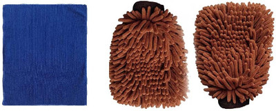 WINKCART Microfiber Vehicle Washing  Hand Glove(Pack Of 3)