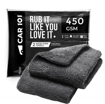 CAR101 Microfiber Vehicle Washing  Cloth(Pack Of 2, 450 GSM)