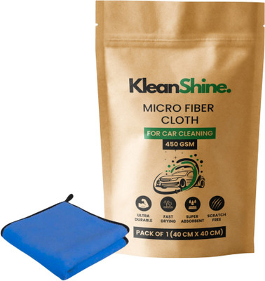 KleanShine Microfiber Vehicle Washing  Cloth(Pack Of 1, 450 GSM)
