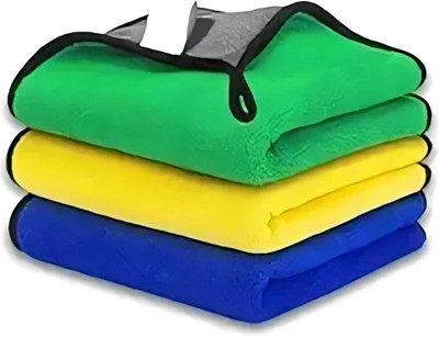 DEVCHHAYA ENTERPRISE Microfiber Vehicle Washing  Cloth(Pack Of 3, 500 GSM)