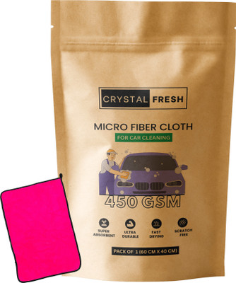 CRYSTALFRESH Microfiber Vehicle Washing  Cloth(Pack Of 1, 450 GSM)