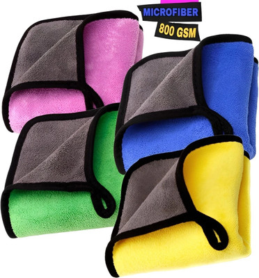 Quicknik Microfiber Vehicle Washing  Cloth(Pack Of 4, 800 GSM)