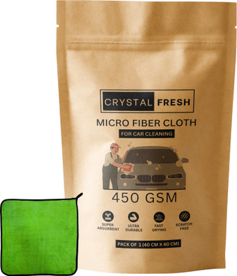 CRYSTALFRESH Microfiber Vehicle Washing  Cloth(Pack Of 1, 450 GSM)