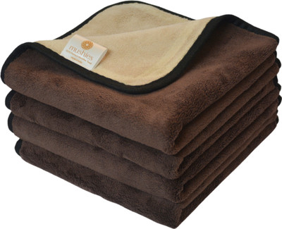 MUSHIES Microfiber Vehicle Washing  Cloth(Pack Of 4, 800 GSM)