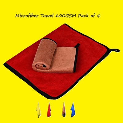 MJM Microfiber Vehicle Washing  Cloth(Pack Of 4, 600 GSM)