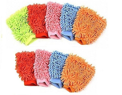 Cathiya sales Microfiber Vehicle Washing  Hand Glove(Pack Of 9, 1700 GSM)