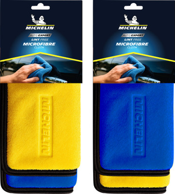MICHELIN Microfiber Vehicle Washing  Cloth(Pack Of 4, 500 GSM)