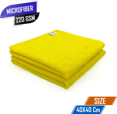SOFTSPUN Microfiber Vehicle Washing  Cloth(Pack Of 2, 220 GSM)