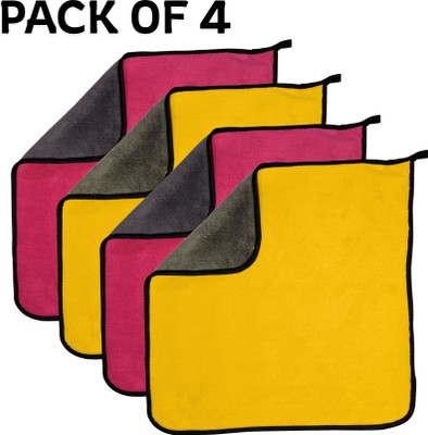 yarnova Microfiber Vehicle Washing  Cloth(Pack Of 4, 500 GSM)