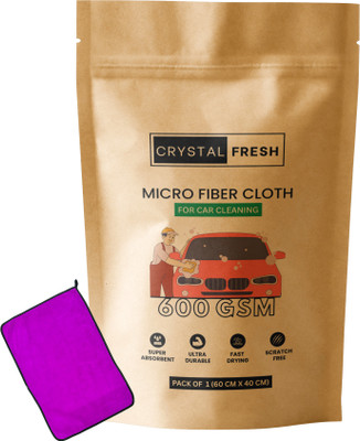 CRYSTALFRESH Microfiber Vehicle Washing  Cloth(Pack Of 1, 600 GSM)