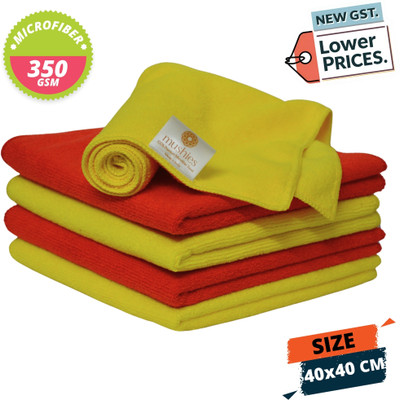 MUSHIES Microfiber Vehicle Washing  Cloth(Pack Of 5, 350 GSM)