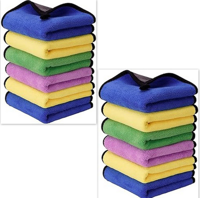 LX PRODUCTS Microfiber Vehicle Washing  Cloth(Pack Of 12)