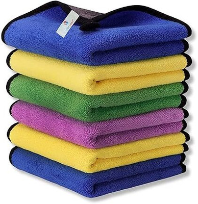 ShopVee Microfiber Vehicle Washing  Cloth(Pack Of 6, 800 GSM)