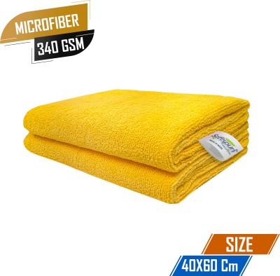 SOFTSPUN Microfiber Vehicle Washing  Cloth(Pack Of 2, 340 GSM)