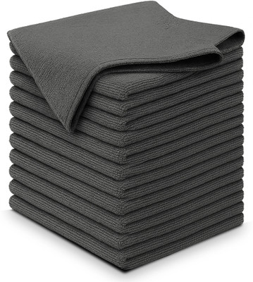 GROOMMM Microfiber Vehicle Washing  Cloth(Pack Of 12, 250 GSM)