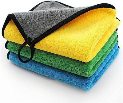 IBA ISBA COLLECTIONS Microfiber Vehicle Washing  Cloth(Pack Of 3, 500 GSM)