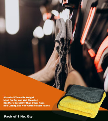 WASEF Fabric Vehicle Washing  Cloth(Pack Of 1, 300 GSM)