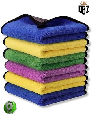 QBZ Microfiber Vehicle Washing  Cloth(Pack Of 6, 800 GSM)