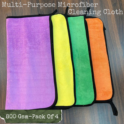 Tarun Polyester Vehicle Washing  Cloth(Pack Of 4, 800 GSM)