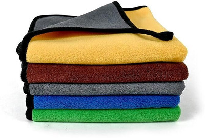 GLOZIA Microfiber Vehicle Washing  Cloth(Pack Of 5, 800 GSM)