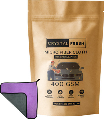CRYSTALFRESH Microfiber Vehicle Washing  Cloth(Pack Of 1, 400 GSM)