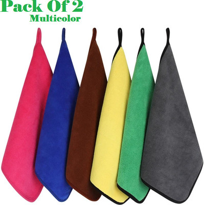 AirSoft Cotton, Microfiber Vehicle Washing  Cloth(Pack Of 2, 800 GSM)