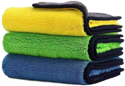 AUTOSITE Microfiber Vehicle Washing  Cloth(Pack Of 3, 800 GSM)