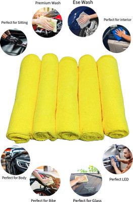 Taiyab Goods Global Service Microfiber Vehicle Washing  Cloth(Pack Of 5, 350 GSM)