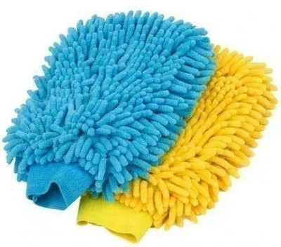Sheen Microfiber Vehicle Washing  Hand Glove(Pack Of 2, 350 GSM)