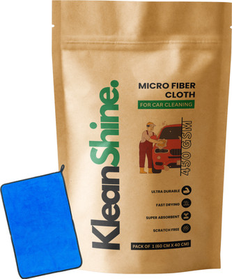 KleanShine Microfiber Vehicle Washing  Cloth(Pack Of 1, 450 GSM)