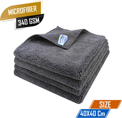 SOFTSPUN Microfiber Vehicle Washing  Cloth(Pack Of 4, 380 GSM)