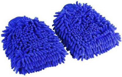 FOZIA Microfiber Vehicle Washing  Hand Glove(Pack Of 2)