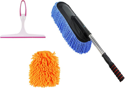 HEZKRT Microfiber, Plastic Vehicle Washing  Duster(Pack Of 3)