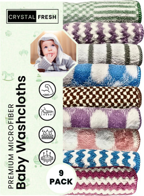 CRYSTALFRESH Microfiber Vehicle Washing  Cloth(Pack Of 9, 250 GSM)