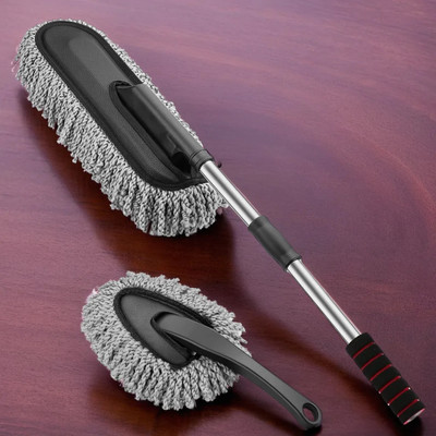 Porslin Pack of 2 Microfiber Flexible Car Cleaning duster with Expandable Handle Wet-Dry Wet and Dry Duster(Pack of 2)