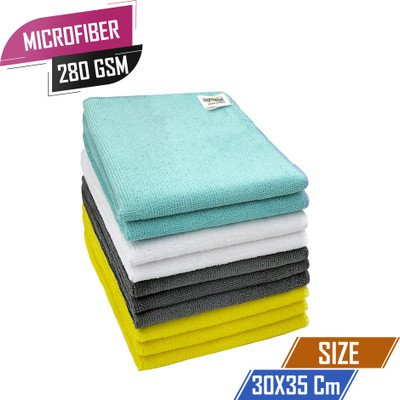 SOFTSPUN Microfiber Vehicle Washing  Cloth(Pack Of 10)