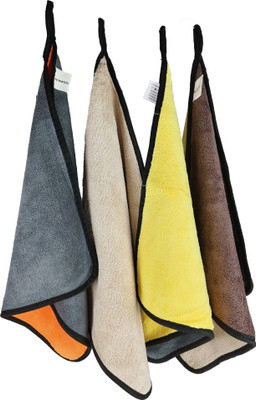 TB SUPPLY HUB Microfiber Vehicle Washing  Cloth(Pack Of 4, 500 GSM)