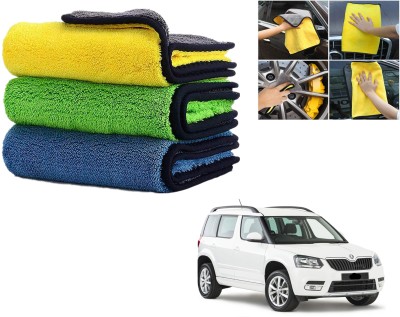 ROYAL AUTO MART Microfiber Vehicle Washing  Cloth(Pack Of 3, 800 GSM)