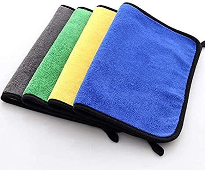 MARCWORLD Microfiber Vehicle Washing  Cloth(Pack Of 4, 500 GSM)