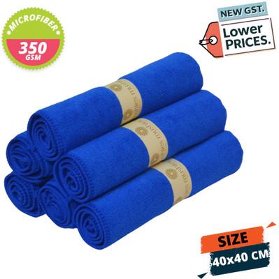 MUSHIES Microfiber Vehicle Washing  Cloth(Pack Of 6, 350 GSM)