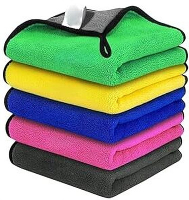 ShopVee Microfiber Vehicle Washing  Cloth(Pack Of 5, 800 GSM)