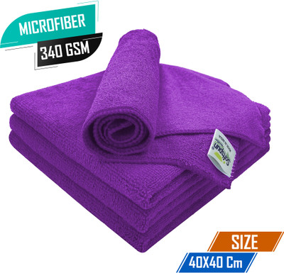 SOFTSPUN Microfiber Vehicle Washing  Cloth(Pack Of 4)