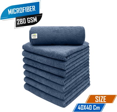 SOFTSPUN Microfiber Vehicle Washing  Cloth(Pack Of 8, 280 GSM)