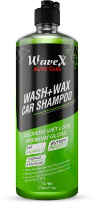 Wavex Wash and Wax Car Shampoo 1 LTR Gives Wet Look Shine, pH Neutral - Leaves No Water Spots Car Washing Liquid(1000 ml)